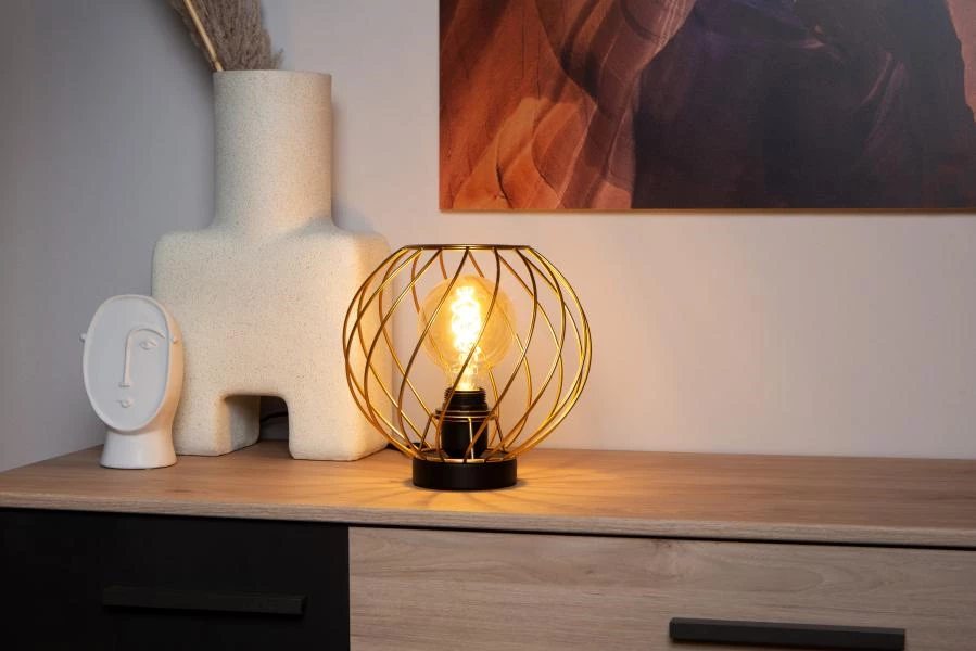 Lucide DANZA - Table lamp - Ø 25 cm - 1xE27 - Matt Gold / Brass - atmosphere 1